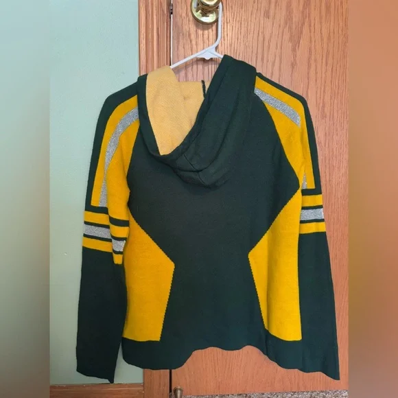 NFL Green Bay Packers hooded sweater MEDIUM with sparkle logo and arm stripe - Picture 2 of 5